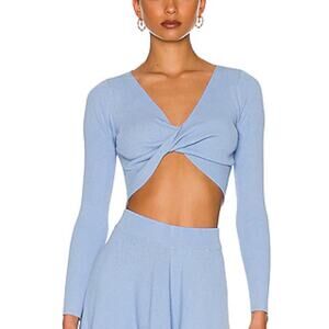 $89 MINKPINK LAUR KNIT TOP Blue Size Large